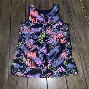 Nike Graphic Tee Tank Neon colors Graffiti Nike size S (6-7)